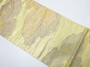 雲取りに古典柄・色紙散らし模様織り出し　袋帯